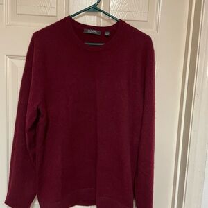 Saks Fifth Avenue 100% Cashmere Men’s Crewneck Sweater Burgundy L